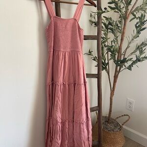 Pink smocked dress